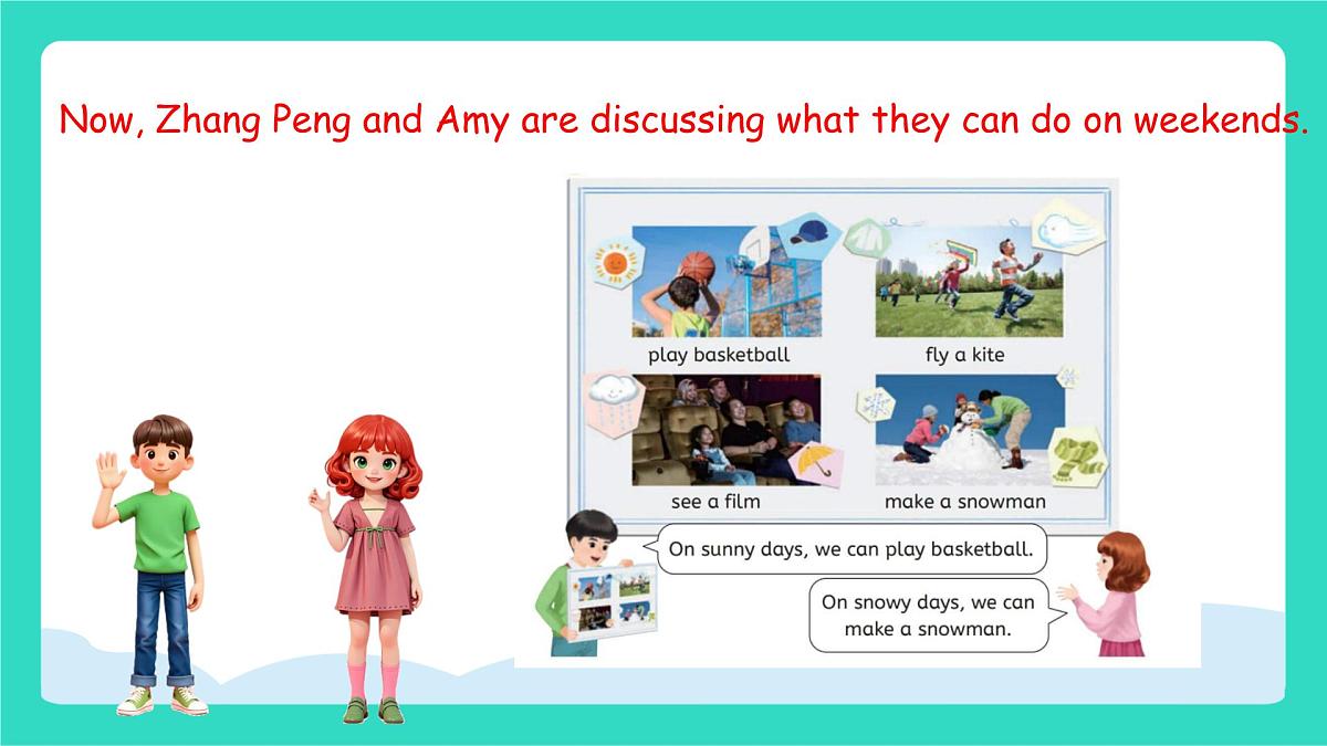 人教版PEP英语四年级上册Unit 5 The weather and us Part B Let's learn & Play a wheel game课件第4页