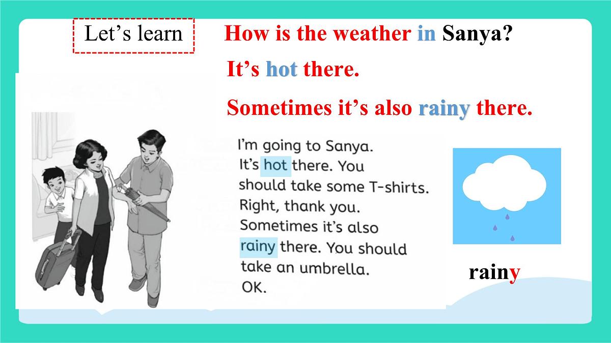 人教精通版英语四年级上册Unit 3 Weather lesson 2(课件)第8页