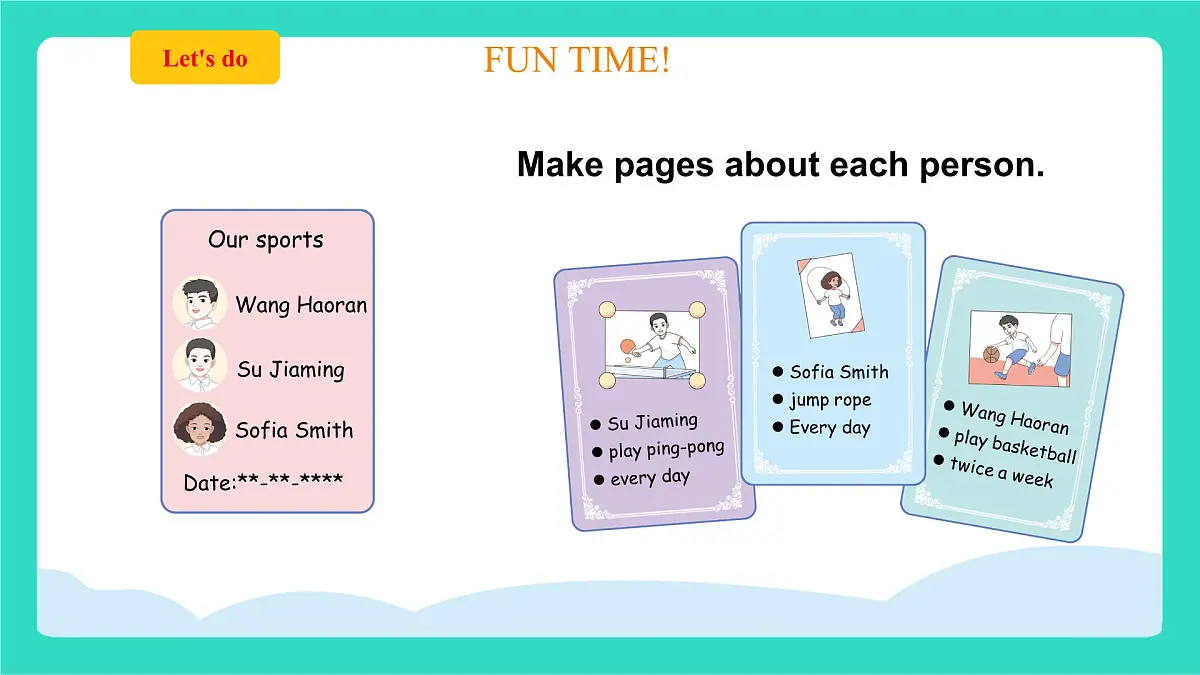 人教精通版英语四年级上册Unit 1 Sports Fun Time & Story Time(课件)第3页