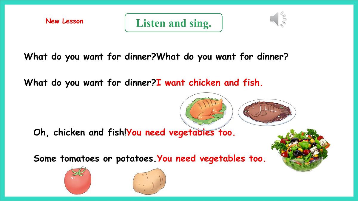 人教精通版英语三年级上册Unit 6 Food Lesson2(课件)第5页
