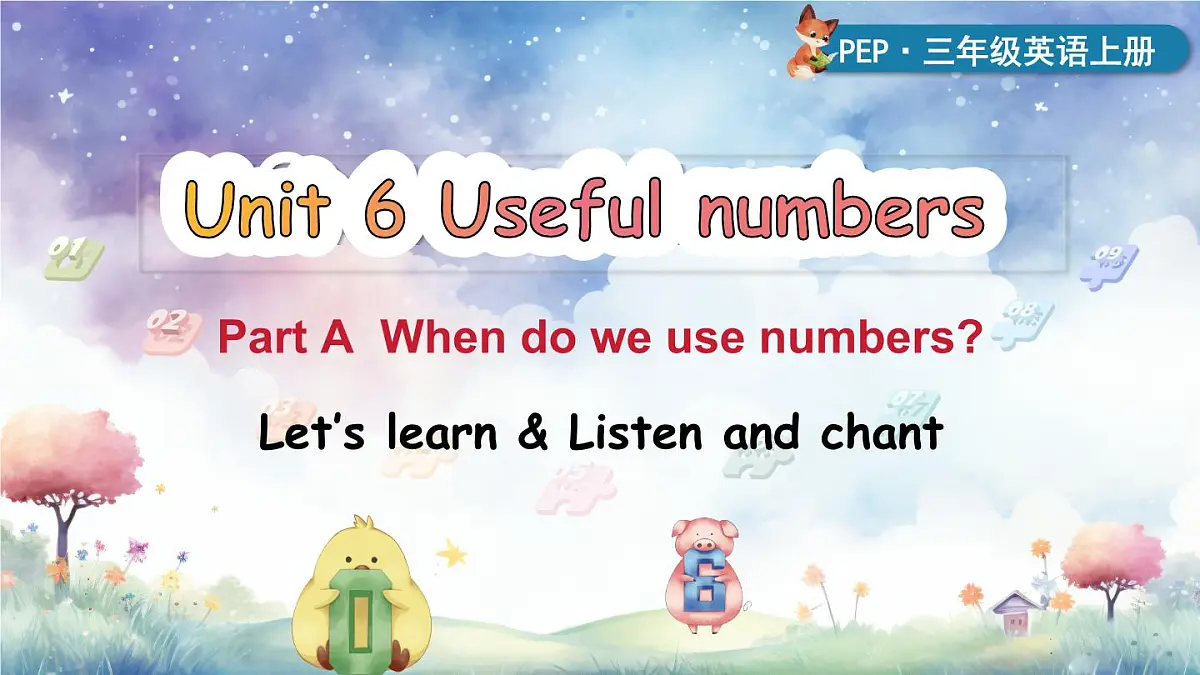 2025年 人教版PEP三年级英语上册Unit 6 Useful numbers A Let's learn & Listen and chant课件第1页