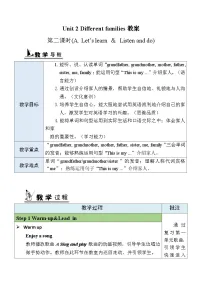 小学英语人教版PEP(2024)三年级上册(2024)Unit 2 Different families Part A第2课时教学设计及反思
