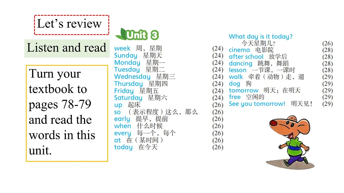译林版(三起)英语四年级上册Unit 3 My Week 第三课时 课件第2页