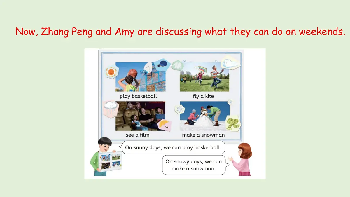 Unit 5 The Weather and us B Let's learn & Play a wheel game(课件)2025-2026学年人教版四年级英语上册第4页