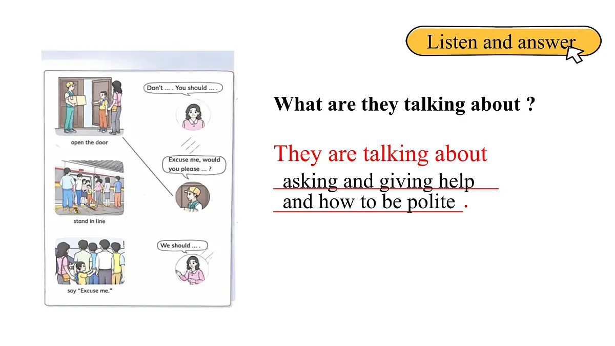 北京版英语四年级上册Unit 3 Be a Nice Person Lesson 10 -课件第6页