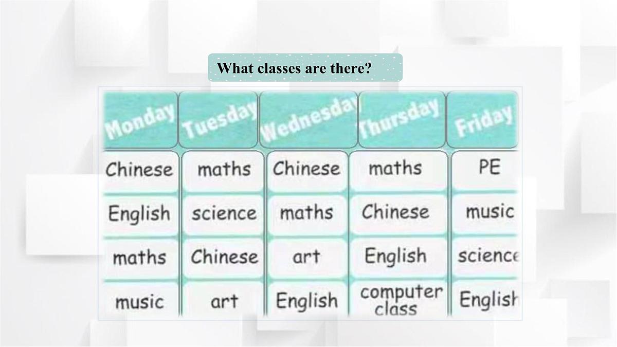 人教PEP英语五年级上册Unit 2 My Week Part A Let's learn(课件)1第3页