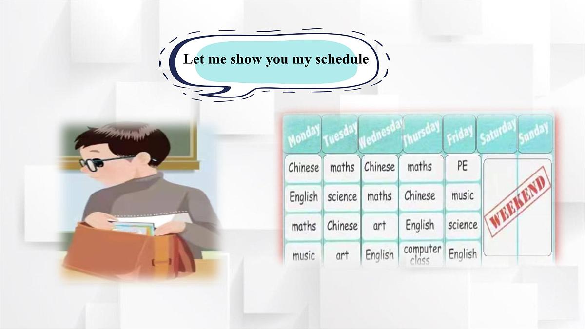 人教PEP英语五年级上册Unit 2 My Week Part A Let's learn(课件)1第5页