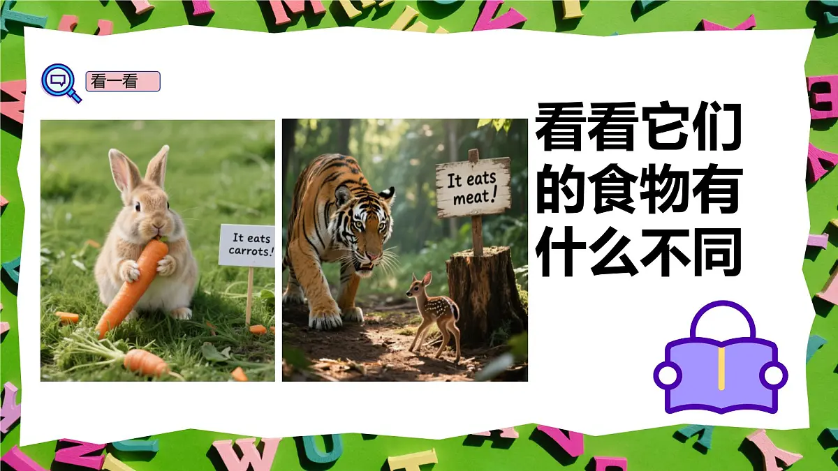 人教版三年级上册英语9《动物的食物》PPT课件第5页