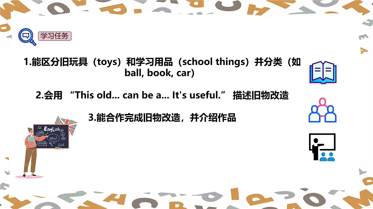 【人教版】三年级下册(2025春版)英语第十五课《Project Reuse some old things》PPT课件第3页