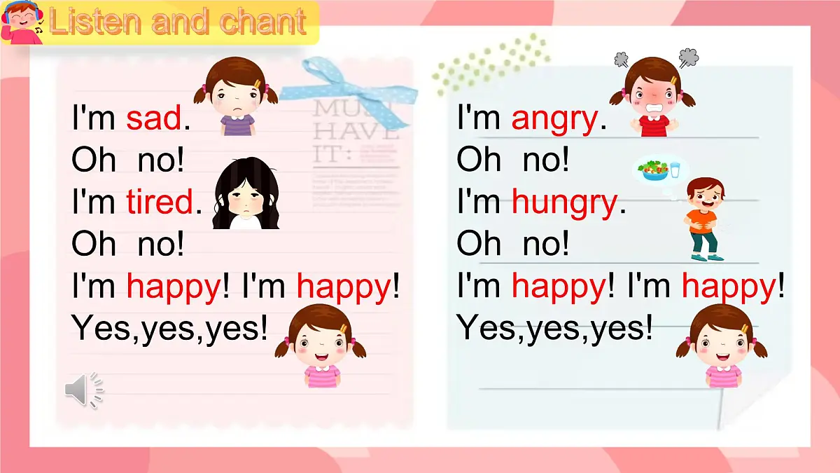 小学 英语 人教PEP版(一起)(2024) 二年级上册Unit 4 l'm happy! 课件第8页