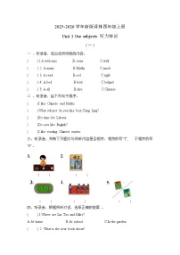 英语四年级上册(2024)Unit 1 Our school subjects优秀当堂达标检测题