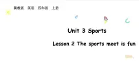 英语Lesson 2 The sports meet is fun.集体备课ppt课件