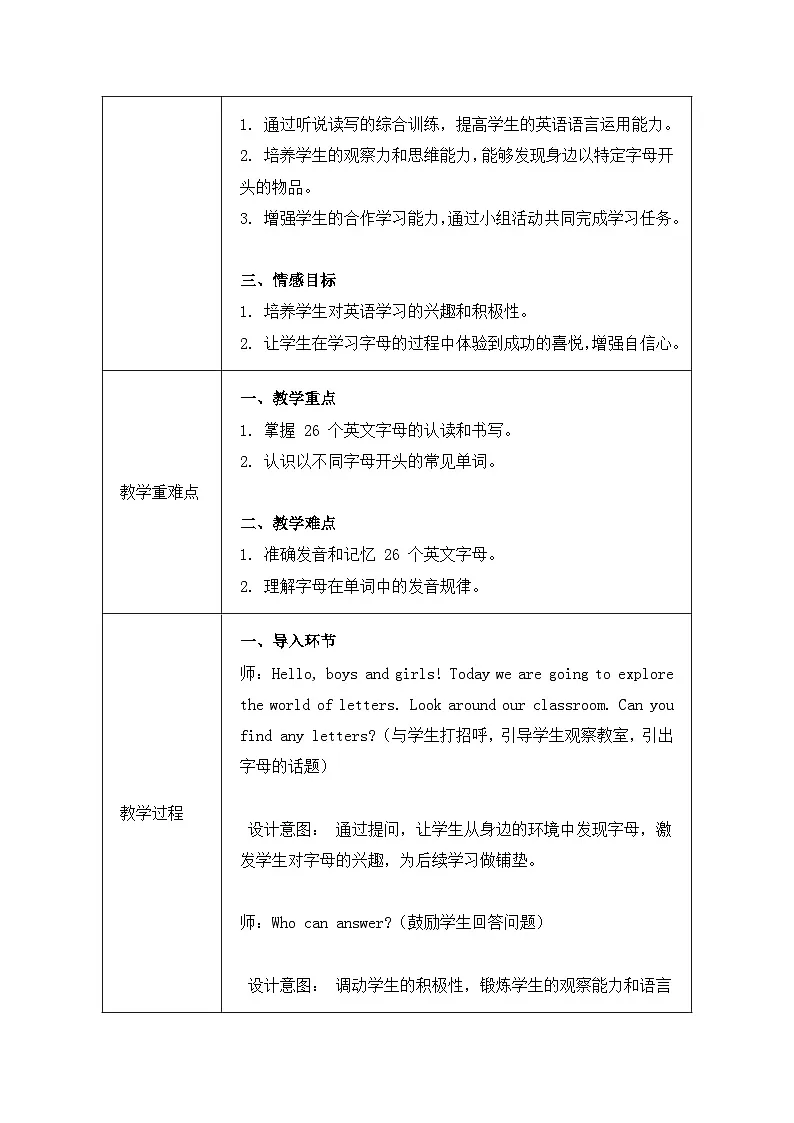 冀教版(三起)(2024)三年级上册英语Unit 3 Lesson 3 Letters all around教案第2页