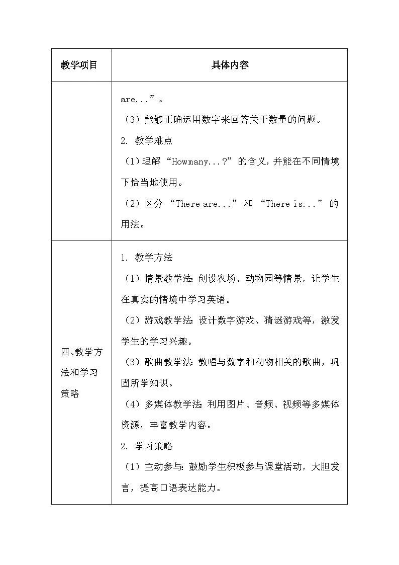 闽教版(2024)三年级上册英语Unit 2 Lesson 2 How many ducks? 教案【表格式】第3页