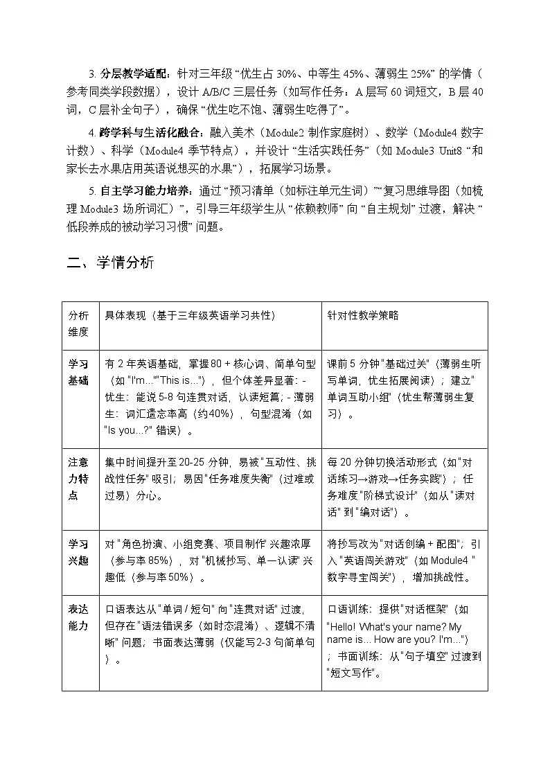 2025-2026学年沪教牛津版(深圳用)小学英语三年级上册教学计划及进度表第2页