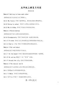 五年级上册英语英语（沪教版）期末知识点整理