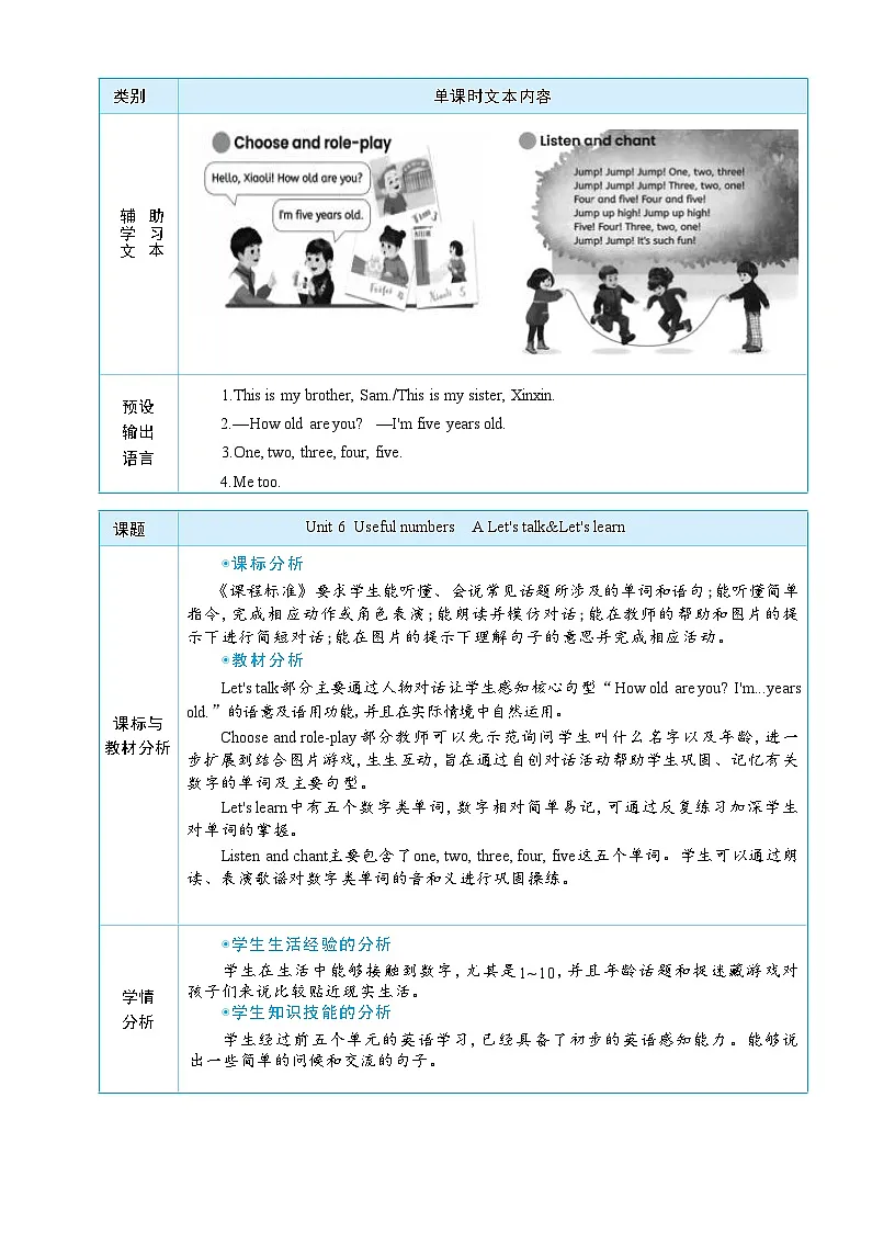 2025秋(新教材)三年级英语上册Unit 6 Useful numbers Part A Let's talk+Let's learn大单元整体教学设计第2页