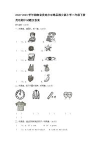 2022-2023学年湖南省娄底市双峰县湘少版小学三年级下册英语期中试题及答案