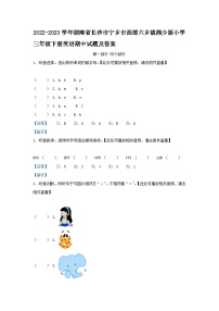 2022-2023学年湖南省长沙市宁乡市西部六乡镇湘少版小学三年级下册英语期中试题及答案