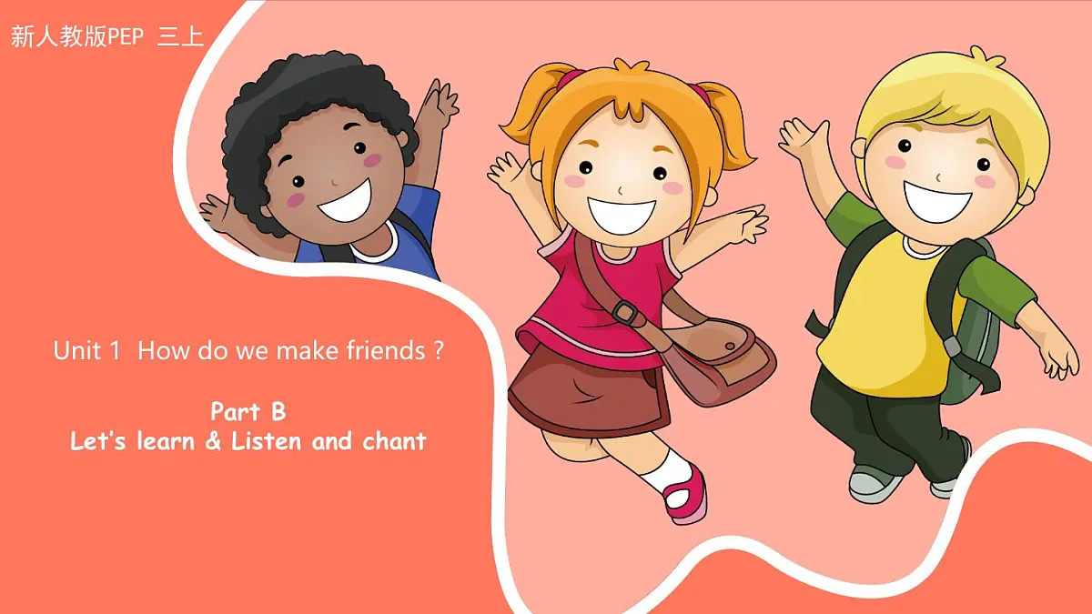 Unit 1 Making friendsPart B Let’s learn & Listen and chant(课件)2025年新版人教PEP版三年级英语上册第2页