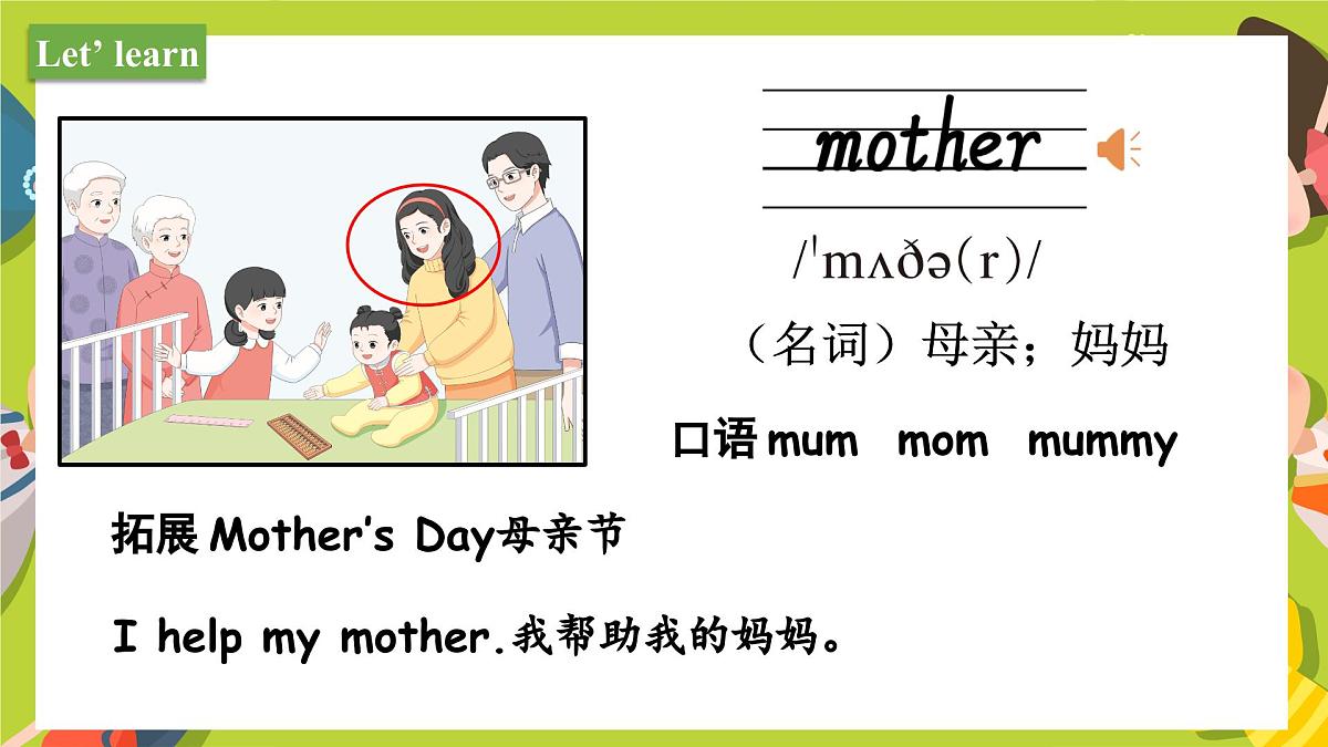Unit2 Different families Part A Let's learn & Listen and chant(第2课时) 2025-2026新版人教PEP版三年级英语上册课件第7页