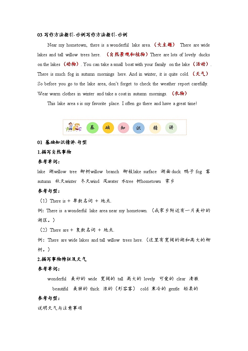 小学英语新人教版PEP五上Unit6 写作专项训练习 含答案第2页