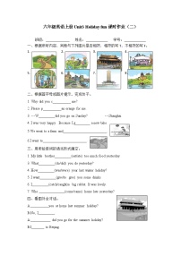 小学英语牛津译林版六年级上册Unit 3 Holiday fun当堂达标检测题