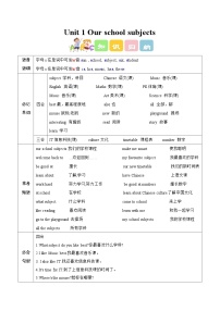 小学英语译林版（三起）（2024）四年级上册（2024）Unit 1 Our school subjects导学案