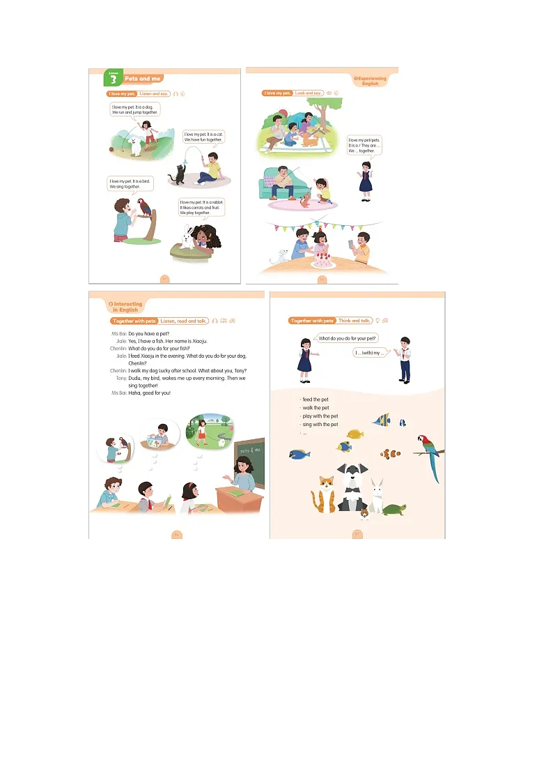 Unit 5 Hello pets! Lesson 3 Pets and me 单元教学设计粤教沪外教版英语三年级下册第3页