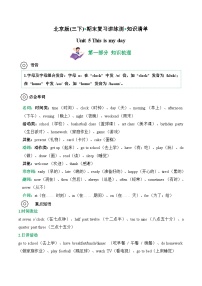 Unit 5 (知识清单)--2024-2025学年三年级英语下学期期末复习讲练测(北京版·2024)（含答案与解析）