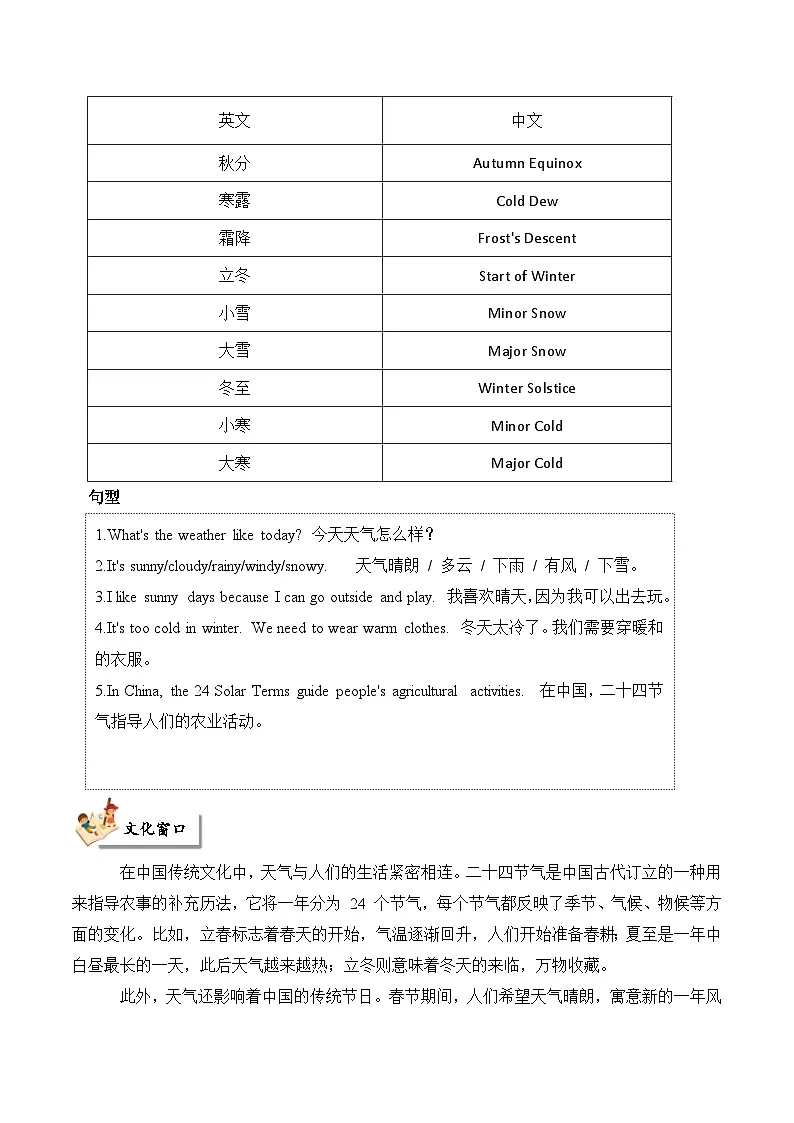 Unit 2 Get to know the weather单元主题阅读-2024-2025学年三年级英语下册专项训练(北京版·2024)(含答案与解析)第3页