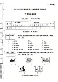 陕西省商洛市洛南县2025-2026学年五年级上学期期末英语试题