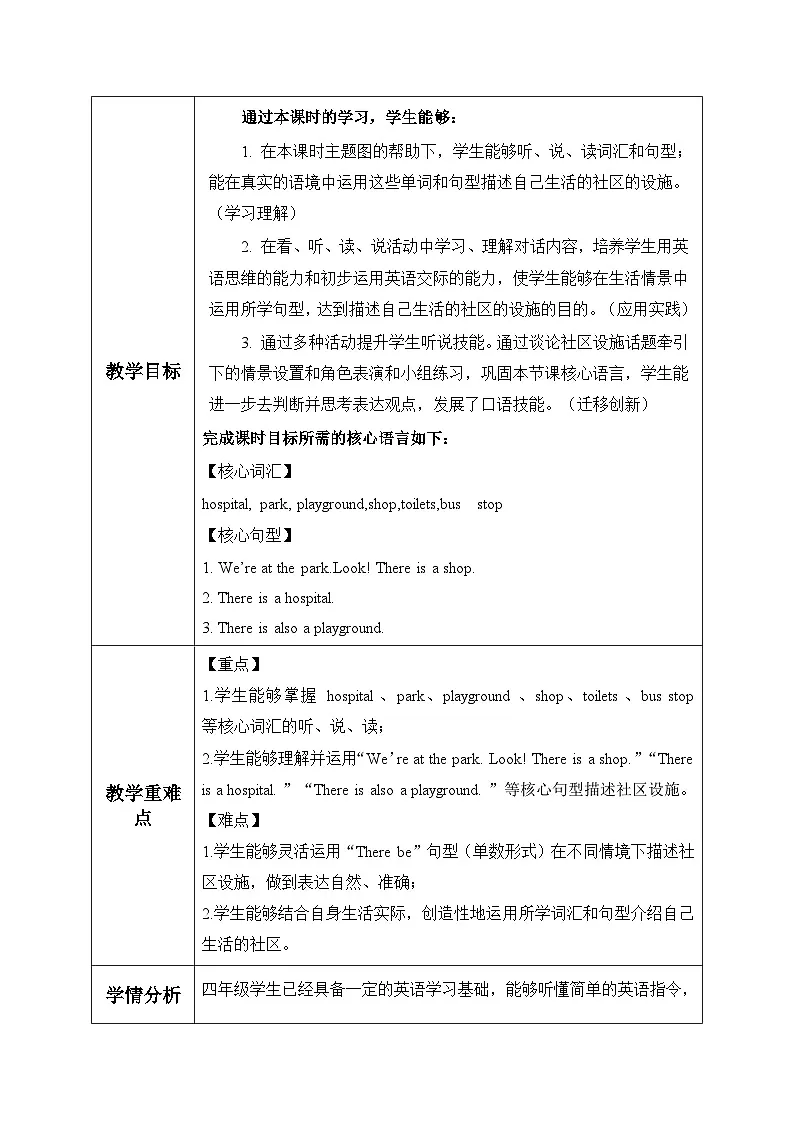 人教PEP2024版小学英语四上Unit3 第2课时Part A Let’s learn&Choose, stick and say表格式教学设计第2页