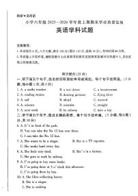 河南省信阳市息县2025-2026学年第一学期六年级英语期末试卷（无听力音频，无答案）