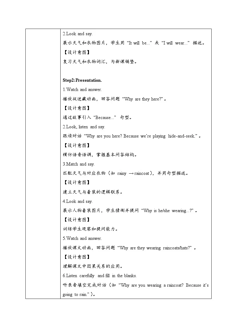 外研版三起六年级英语下册Module8 Unit2 Why are you wearing a hat.(教学设计)第2页