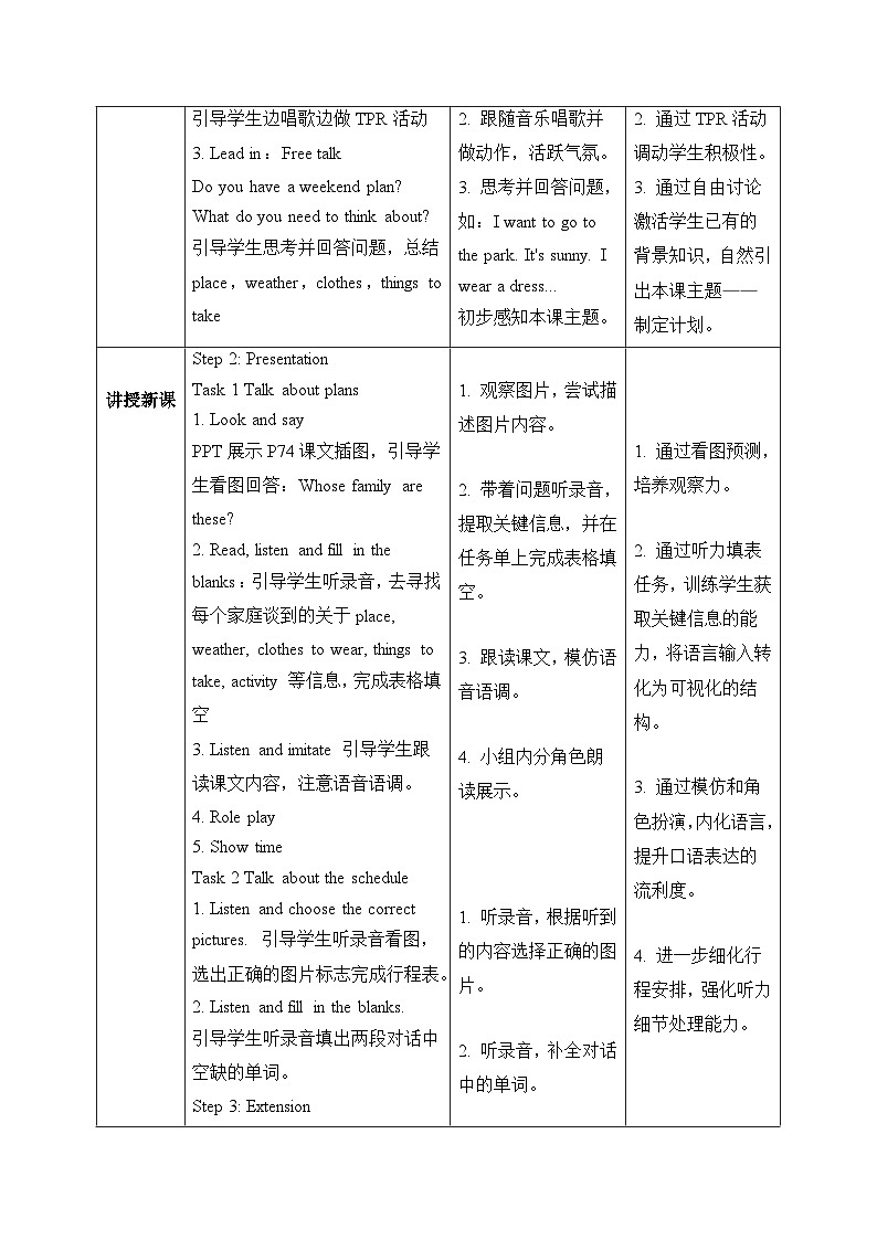 (新课标新教材)人教PEP四年级下册英语Revision第一课时t教学设计第2页