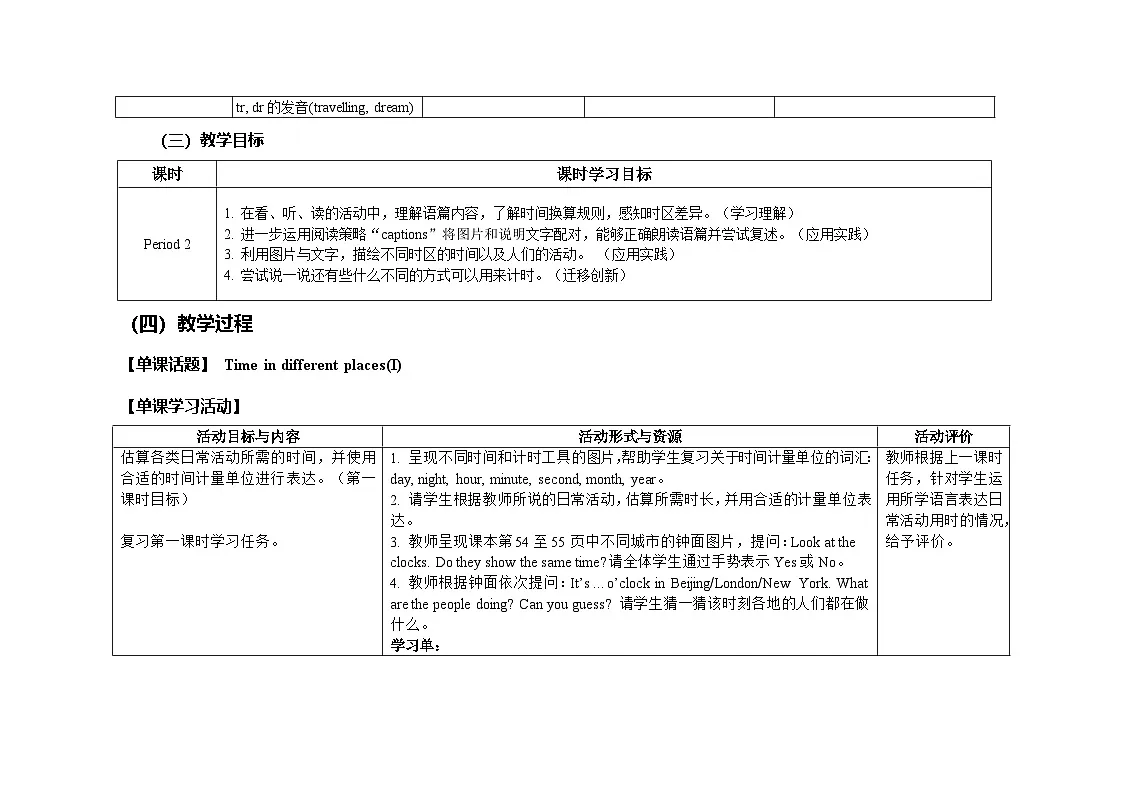 Unit 6 :Period 2教学设计表格式-2025-2026学年四年级下册《英语》沪教牛津版六三制一起(2024)第2页