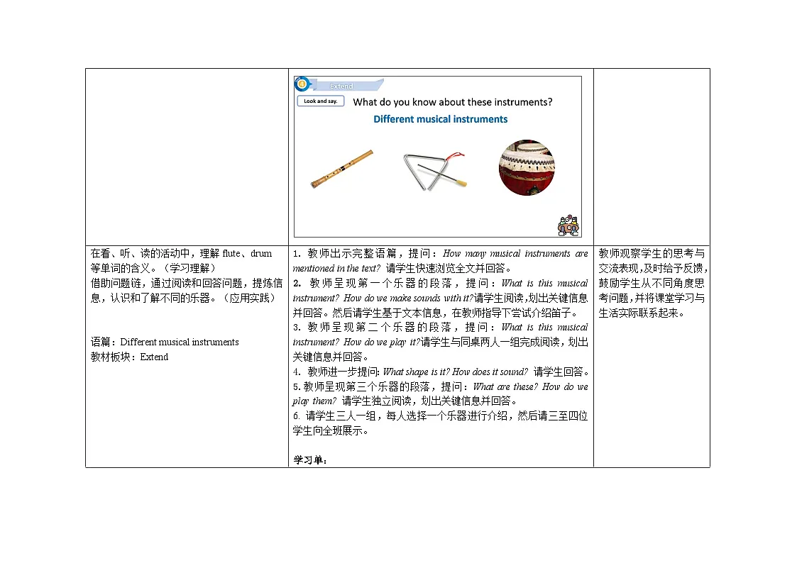Unit 4 :Period 5教学设计表格式-2025-2026学年四年级下册《英语》沪教牛津版六三制一起(2024)第2页