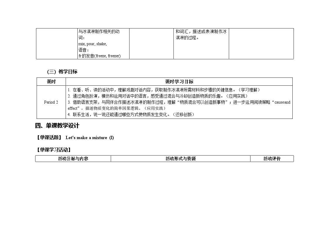 Unit 7 :Period 2教学设计表格式-2025-2026学年四年级下册《英语》沪教牛津版六三制一起(2024)第2页