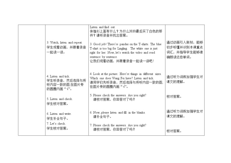 五年级下册英语教案Module5 Unit 2 It’s too big for you外研社（三起）02