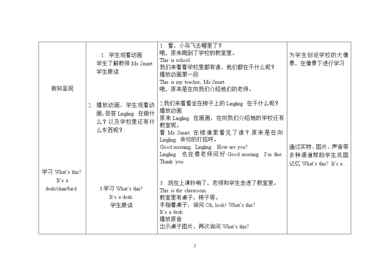 三年级上册英语教案 Module7 Unit 1 What’s this外研社（三起）02