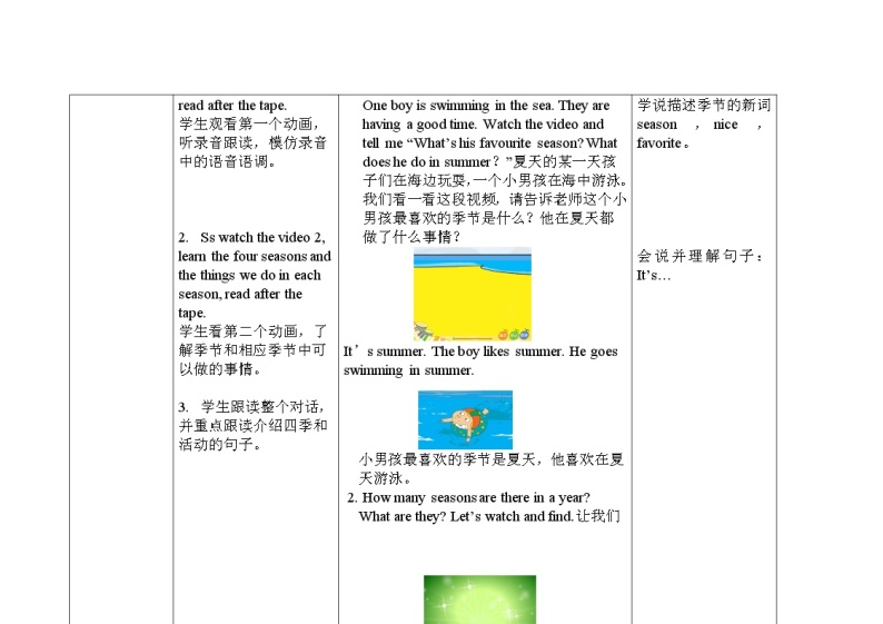 三年级下册英语教案Module 7 Unit 1 We fly kites in spring 外研社（三起）03