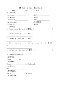 小学英语新版-牛津译林版三年级下册Unit  1  In class一课一练