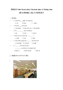 新版-牛津译林版六年级下册Unit 4 Road safety优秀当堂检测题