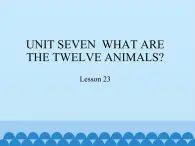 六年级上册英语课件－UNIT SEVEN  WHAT ARE THE TWELVE ANIMALS？  Lesson 23 北京课改版