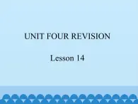 三年级上册英语课件－UNIT FOUR REVISION  Lesson 14   北京课改版