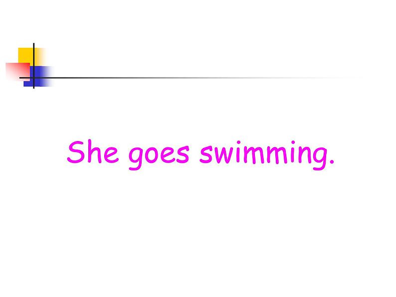 二年级上册英语课件- Module 8 Unit 1 She goes swimming. 外研社(一起)01
