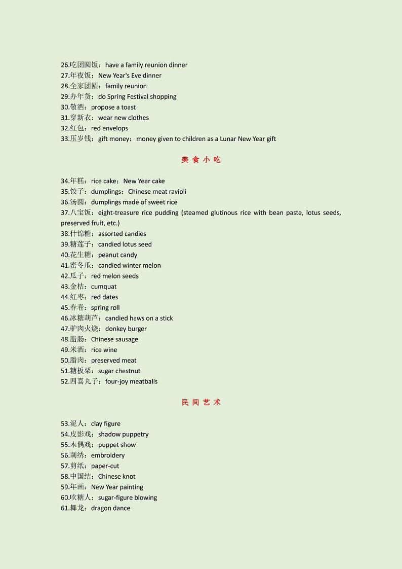 小学英语:如何用英文介绍中国传统文化 学案02