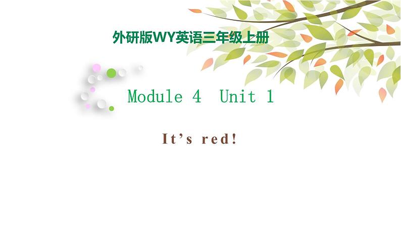 Module 4 Unit 1 It's red! 课件(27PPT)01