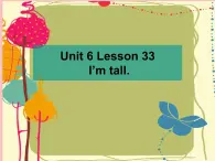 Unit 6 I'm tall Lesson 33 课件2